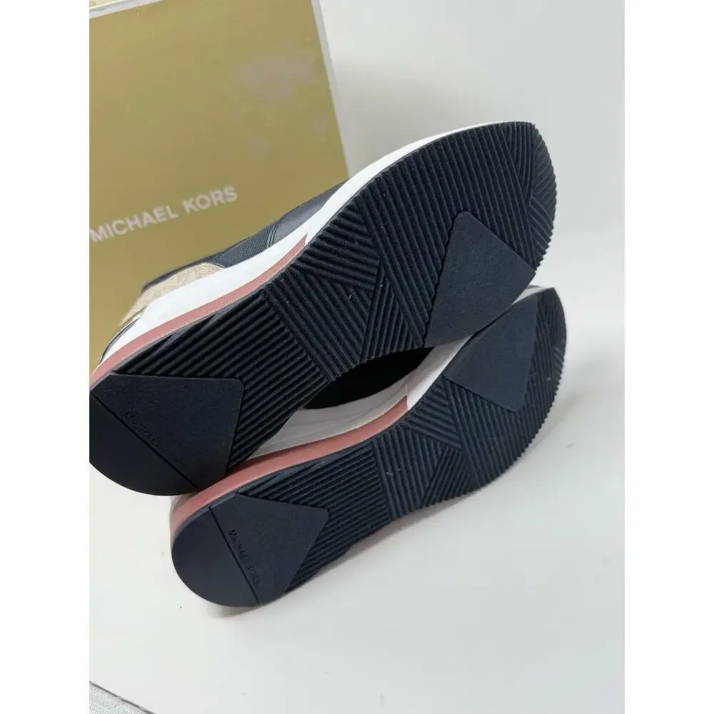Michael Kors Women's Slip-On Logo Sock Navy Multicolor Sneakers 7.5